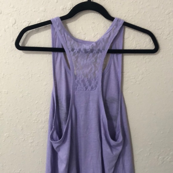Purple Racerback Tank with lace detail - Picture 4 of 4